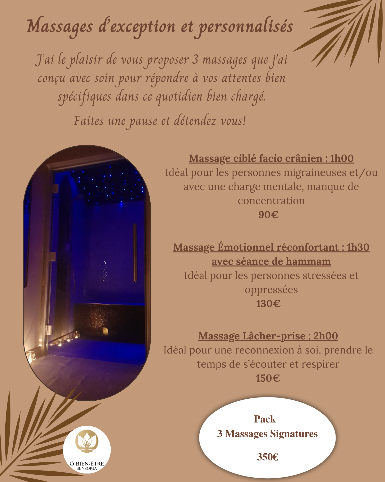 Massages d'exception et personnalisés