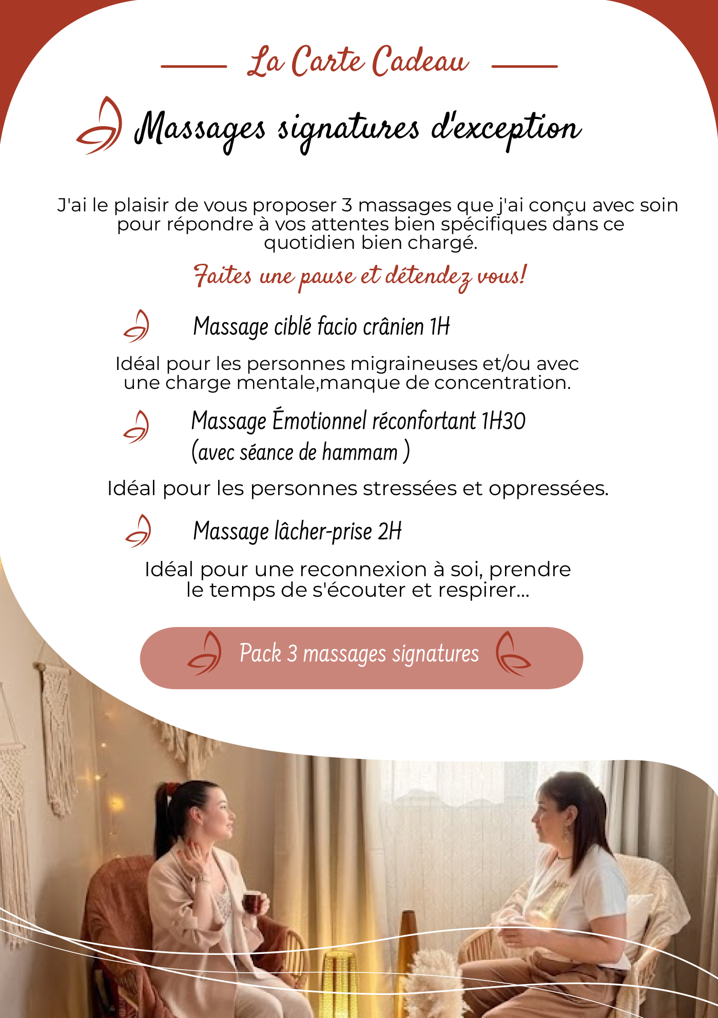 Massages d'exception et personnalisés