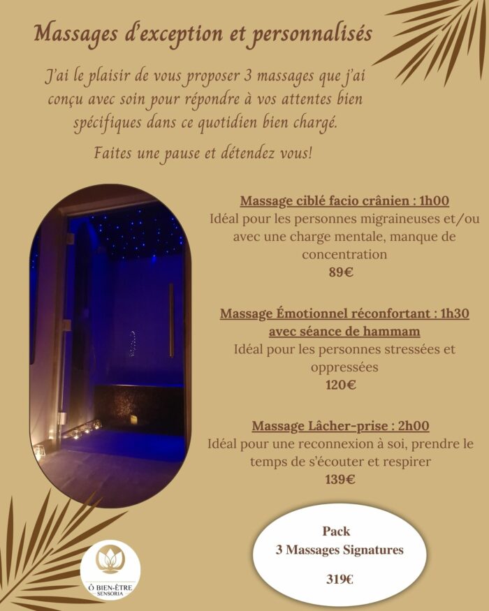 o bien être sensoria offre de noel massage luxe